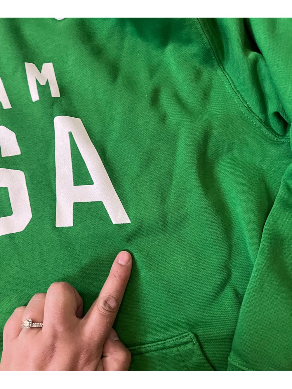 Nike Green TEAM USA Hoodie with White Lettering - Picture 2 of 4